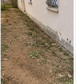 Terrain avant travaux de trottoir périphérique